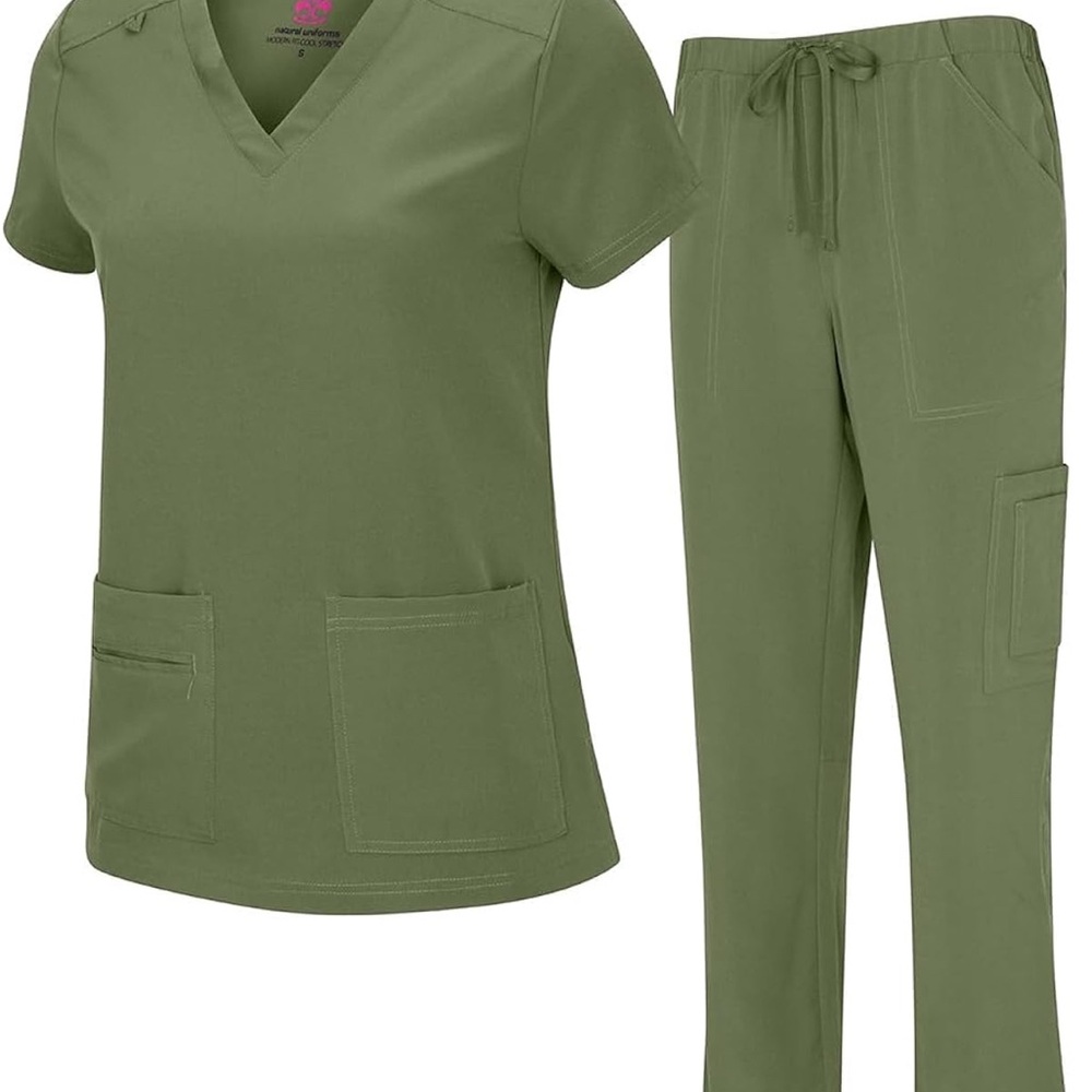 Olive Green Scrub Set